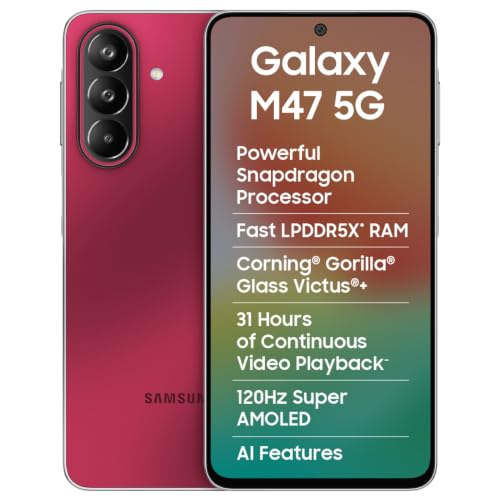 Samsung Galaxy M47 5G Mobile (Rogue Red, 8GB RAM, 128GB Storage, ...
