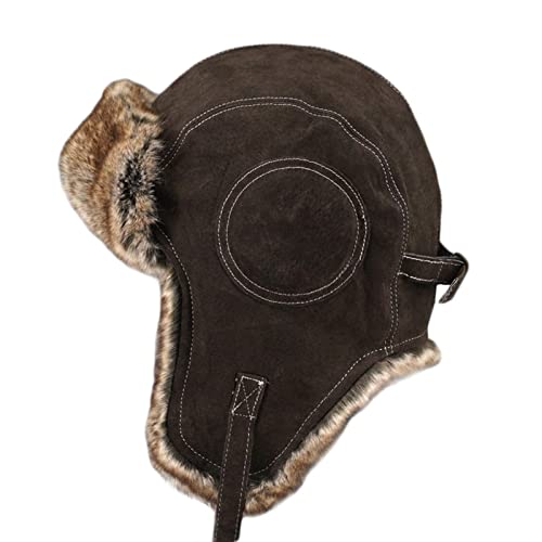 oUyOo Unisex FliegermüTze Wildleder PilotenmüTze Winter Trapper Jagd. Hut FüR MäNner Und Frauen,B Cover