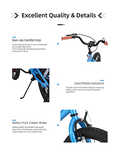 JOYSTAR Bicicleta infantil de 18 polegadas para crianças de 5 a 8 anos de idade, 5, 6, 7, 8 e 9 anos