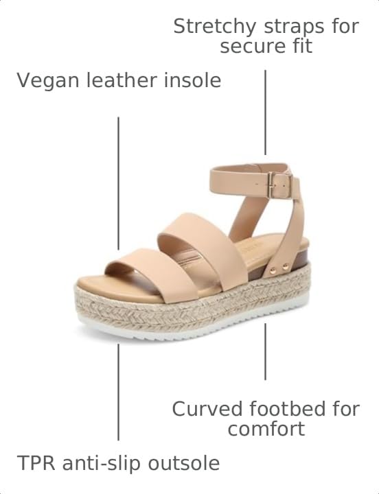 Image of DREAM PAIRS Strappy Espadrille Platform Wedge Sandals for Women Dressy Summer, Comfortable Open Toe Sandals with Cushioned Insole and Ankle Strap Buckle