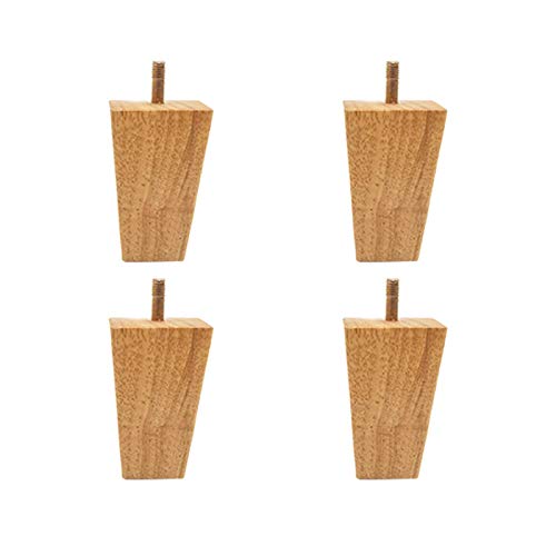 WYRMB 無垢材家具脚 ソファ脚4本セット コーヒーテーブル脚 ソファ/食器棚/引き出しチェスト交換用脚 ドリル加工済み 5/16インチボルト アクセサリー付き (8cm/3.1インチ)