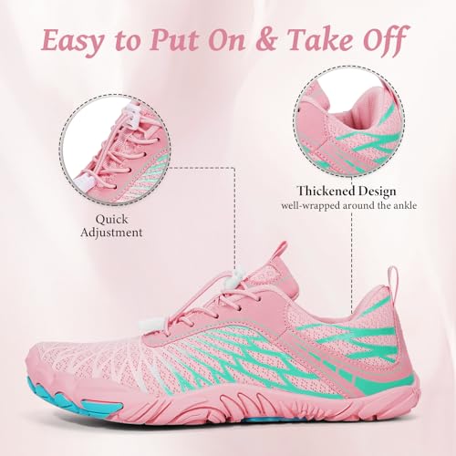 Image of Hike Footwear Barefoot Shoes, Pro Barefoot Shoes Women Men, Athletic Hiking Water Shoes Breathable Quick Dry Zero Drop Trail Running Shoes with Non-Slip Sole & Wide Toe Box