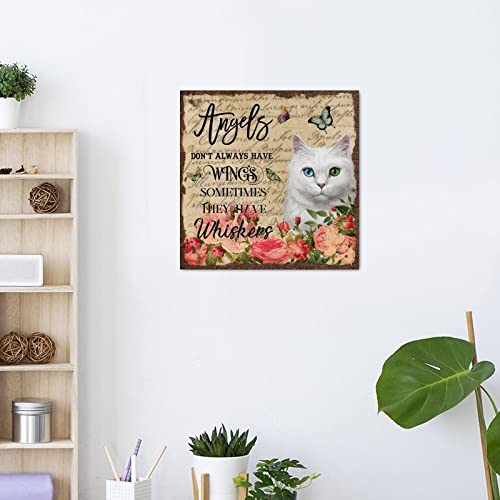 Panneau en bois chat et papillon idée cadeau originale anniversaire - 4