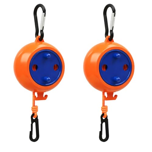 2 Stück Wäscheleine Ausziehbar (10m) Tragbare Camping Wäscheleine & Reise Wäscheleine Aufrollbar Verhedderungsfrei & Robust Ideal für Outdoor Garten Balkon & Wohnmobil