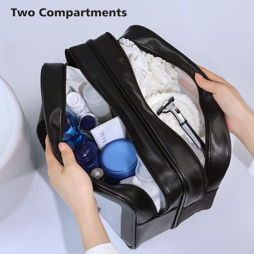 Travel Toiletry Bag for Women and Men, Matte Translucent Toiletry Bag with Handy Handle, Makeup Cosmetic Organizer Bag for Travel Toiletries Accessories (Black-XL)2
