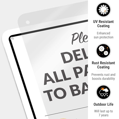 Image of Package Delivery Sign, Delivery Instructions Please All Package to Back Door Sign, 10x7 Inches, Rust Free .040 Aluminum, Fade Resistant, Made in USA