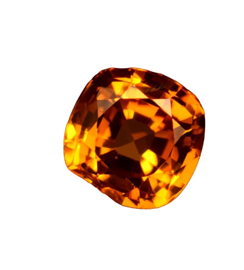 Saphir orange naturel 10mm gemme coussin pour pendentif et collier