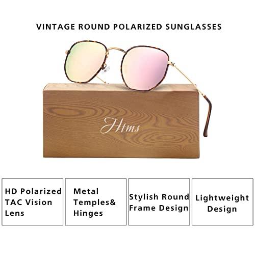 Image of Hipster Hexagonal Polarized Sunglasses Men Women Geometric Square Small Vintage Metal Frame Retro Shade Glasses