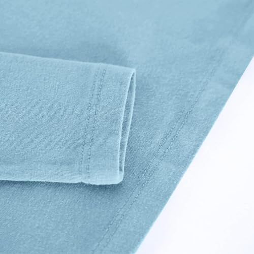 Teen Girls Floral 3/4 Length Sleeve Top Summer Crewneck Casual Athletic Blouse for Kids Soft (Light Blue #6, 4-5 Years)4