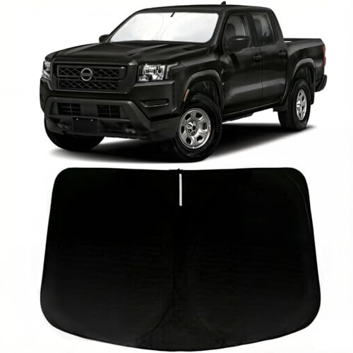 Image of Car Front Windshield Sun Shade for Nissan Frontier 2022-2024, Car Window SunShades Shield Cover Sun Visor Protector with 240T Reflective Fabric UV & Sun Heat Protection Accessories