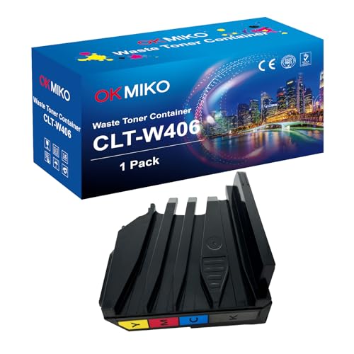 OKMIKO Resttonerbehälter C480w, Kompatibel CLT-W406 Resttonerbehälter Ersatz für Samsung CLP-365, CLP-365W, CLX-3305FN, CLX-3305FW, CLX-3305W, Xpress C410W, C430W, C460FW, C480FW
