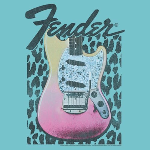 Girl's Fender Leopard Pink Guitar T-Shirt2