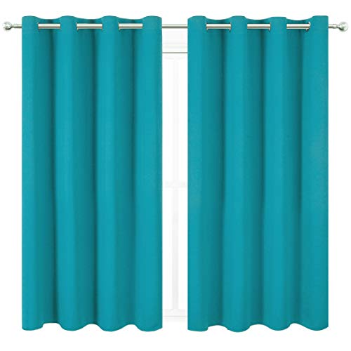 Image of LEMOMO Turquoise Thermal Blackout Curtains /52 x 72 Inch /Set of 2 Panels Room Darkening Curtains for Bedroom