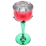 Cabilock Copa de Vino de Plástico Electrochapado 175 Ml Color Rojo Diseño Floral Reutilizable para Bodas y Fiestas Vaso Resistente para Eventos Interiores y Exteriores Reutilizable
