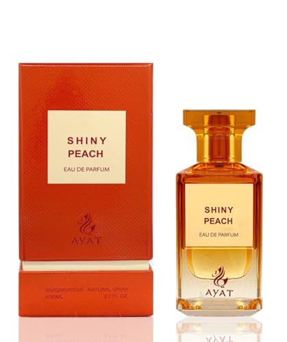 AYAT PERFUMES – Eau de Parfum 80 ml de Dubaï Senteur Orientale et Fruitée – Parfum pour Femme et Homme – Une Fragrance Sensuelle, Intemporelle et Moderne – Unisexe (Shiny Peach)