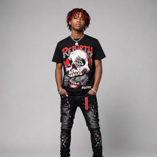 Image of DopeSkill Halloween Graphic Tee Streetwear Hip Hop Hypebeast Unisex T-Shirt Sneaker Colour Matching Shirts Spooky Graphic