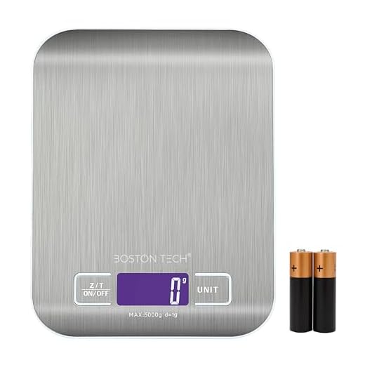 Báscula de Cocina Digital HK105. Balanza de Alta Precisión en Acero Inoxidable, Impermeable. Capacidad 5 KG. Pantalla LCD. Multifuncional con Baterías Incluidas. Función Tara. Recetario Descargable