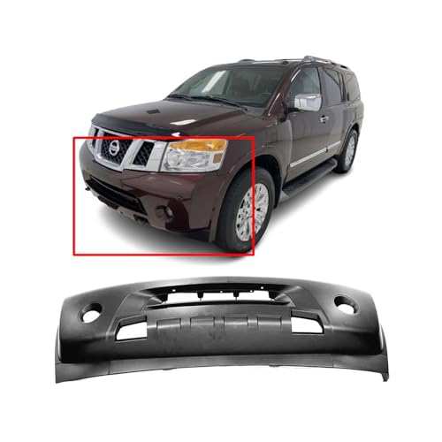 Image of FitParts Compatible with Nissan Armada 2008-2015 Front Bumper Cover | Primed, Ready to Paint, OEM 62022ZQ00A, NI1000252