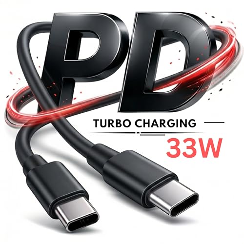 Image of AINE 33W Type C to C Turbo Charging Cable for Motorola Edge 60 Fusion, Edge 50 Fusion, Edge 50 Ultra, 50 Pro, Razr 50 Ultra, G45, G54, G64, G35, E40, Edge 40 Neo | Original Fast Charging