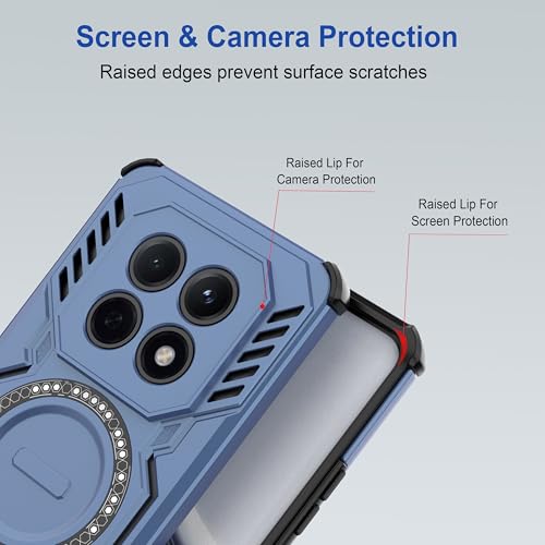 Image of Zapcase Back Case Cover for Redmi Note 15 5G | Magnetic Case with Built-in Metal Ring | Supports MagSafe Charger, Wallet & Car Mount | Shockproof Hybrid PC + TPU | Blue