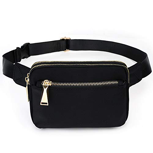 UTO Heuptasje dames Heuptassen vrouwen Nylon waterbestendig Fashion Lichtgewicht 3 zakken met ritssluiting Zwart - Image 6