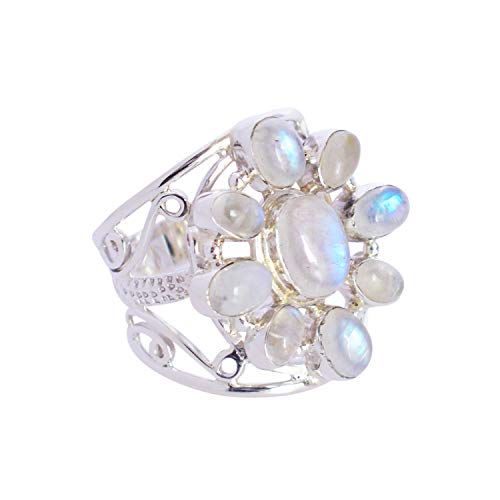 Bijoux femme mixte en argent sterling 0.925 avec pierre de lune ovale véritable