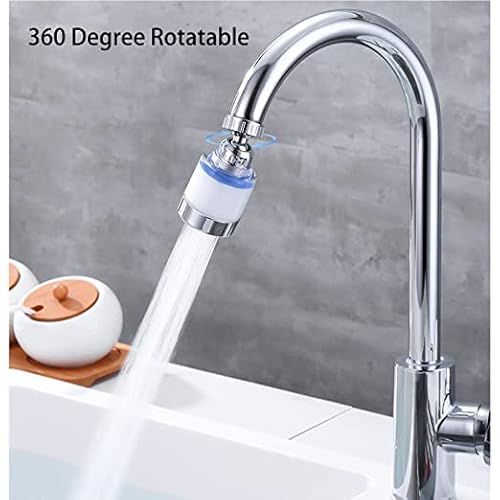 2 Stück Wasserfilter für Wasserhahn, 360° Wasserhahn Filter, Wasserfilter Wasserhahn mit 10 Stück Austauschbar Baumwollfilterelement, Wasserhahn Entkalker Aufsatz für Küche, Spüle, Home Badezimmer