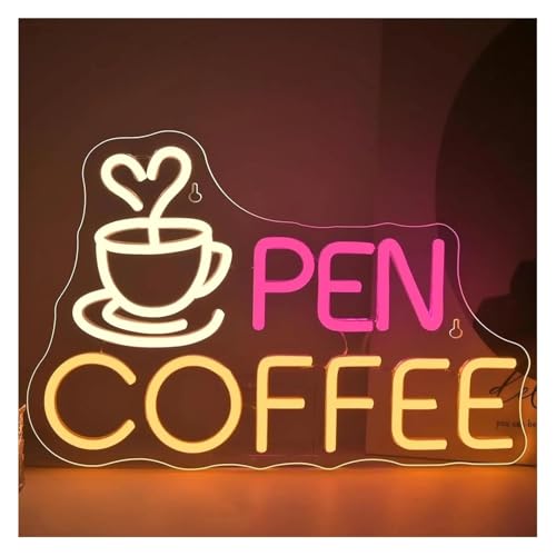 Néon décoratif Café ouvert à intensité variable pour rompre la monotonie du bureau