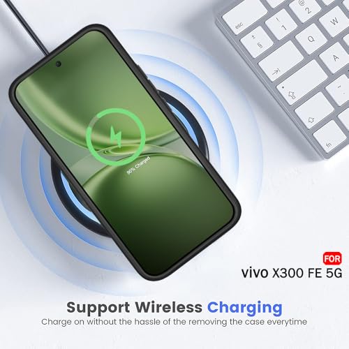 Image of TheGiftKart Hybrid Shockproof Back Cover Case for Vivo X300 FE 5G Compatible with MagSafe | Camera Protection Module | HHard Back Cover Case (PC & TPU, Transparent Clear Back, Black Sides)