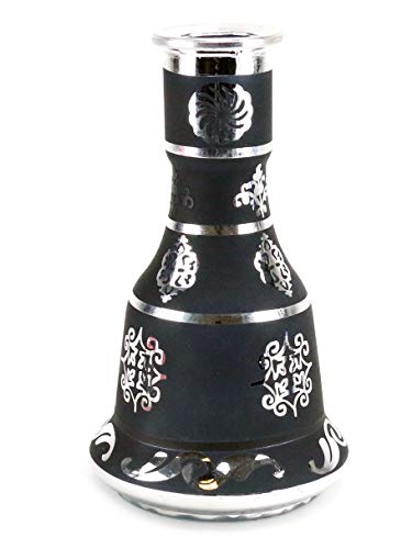 Gstar 18" 4 Hose Hookah Shisha Complete Set - Metallic Da Vinci Glass Vase (Scientia Black) #TOP2