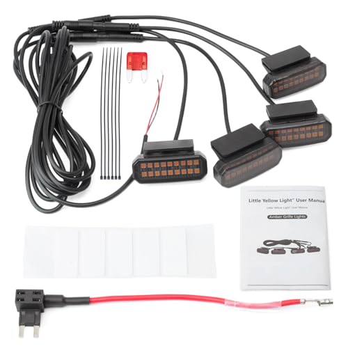 4Pcs luces LED ámbar universales para rejilla frontal miniatura 1
