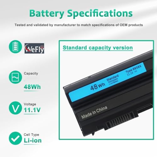 Image of 4400mAh Li-ion 6 Cell T54FJ 8858x Laptop Battery for Dell Latitude E6420 E6430 E6440 E6520 E6530 E6540 E5520 E5530 E5420 E5430, Inspiron 17r-7720 17r-se-7720 17r-5720 15r-5520 15r-7520 (E5420)