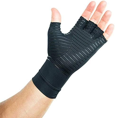 Copper Compression Arthritis Gloves - Best Copper Infused Fit Glove for Carpal Tunnel, Computer Typing, and Everyday Support Hands and Joints (Black, Large)
