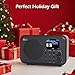 Ocean Digital WR-336M Wi-Fi Internet FM Radio, Bluetooth Speaker, Podcast, 2.4” Color Display, USB Playback, Dual Alarm Clock, Sleep Timer, Dimmer, Black