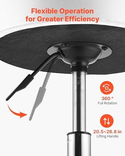 Image of VEVOR Rolling Stool with Wheels, 500 lbs Weight Capacity, Height Adjustable, Thick Cushion Ergonomic PU Leather Seat, 360 Swivel Round Rolling Stool Chair for Salon, Spa, Clinic, Medical, White