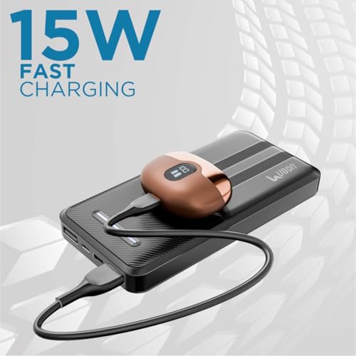 Image of Ubon 10000 mAh Power Bank (PBX88Pro) |15 Watt Fast Charging | Dual Output & Input | for Smartphones, TWS Earbuds, Speakers, Tablets (Black)