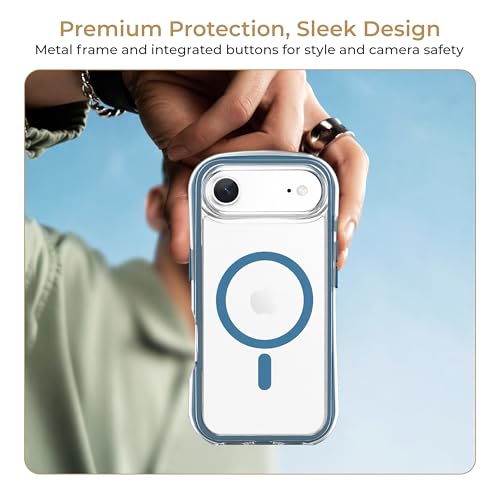 Image of Airbag Phone Cover Compatible with iPhone 17 Air | 5 Layer Protective Structure | Anti-Scratch & Anti Aging Back Cover | Heat Protection During Charging | Compatible MagSafe | Blue