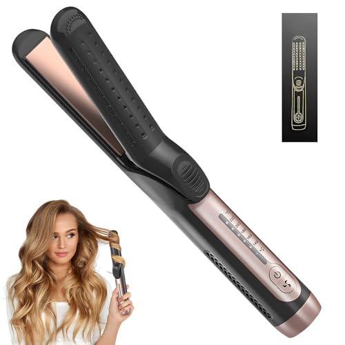 Lisseur Cheveux, ADDLIVE Lisseur Boucleur 2 en 1, Fer a Lisser, Air Frais à 360° Hair Straightener, Plaque Cheveux avec Chauffage PTC, 5 Réglages de Température, Créer des Cheveux Brillants pour Fille