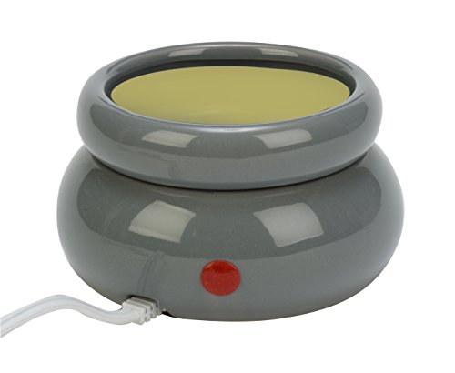 Biedermann & Sons Calentador eléctrico de cera/aceite de gres, color gris