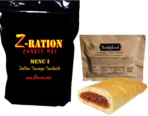 MRE Z-Ration (Zombie MRE) Custom Meals Ready to Eat! (MENU I - Italian Sausage w/Sauce Sandwich)