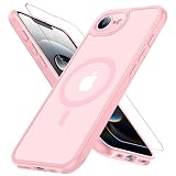 iPhone 16e /17e用ケース ピンク【 MagSafe対応・米軍規格】ガラスフイルム付き 半透明 第四/五世代 マット感
