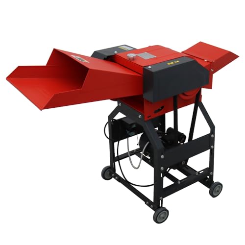 HayWHNKN Chaff Cutters Hay Crusher Corn Straw Shredder Cutter Pulverizer for Animal Feed Process 4 Blade Straw Silage Machine Chaff Cutters 220V 2.2KW
