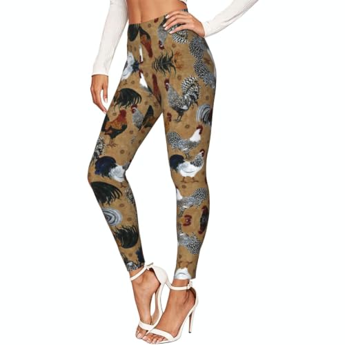 Leggings de gallo mujer: pantalones de entrenamiento con tacto suave