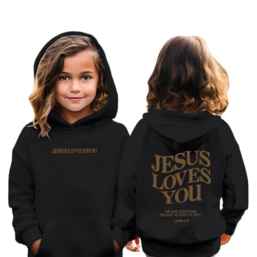 Jesus Loves You Hoodie for Girls Boys Kids Jesus Sweatshirt Christian Religious Hoodies Cute Graphic Sweatshirts2