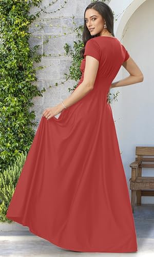 Image of KOH KOH Womens Sexy Cap Short Sleeve V-Neck Flowy Cocktail Gown