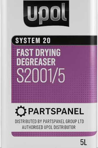 U Pol System 20 Fast Panel Wipe & Degreaser 5L – Anti-Static & Anti-Silicone Panelwipe | Fast Evaporating Solvent Cleaner for Localised Car Body Repairs | S2001/5 Automotive Grade
