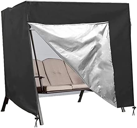 Abzozngs Outdoor Swing Cover 3 Seater Hammock Patio Cover Furniture Garden Glider Chair Cover Heavy Duty Patio Furniture Covers All Weather Protection 87" Lx49 Wx67 H (87" Lx49 Wx67 H)