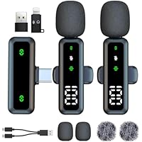 XIXIXIAXIA Micrófono Lavalier inalámbrico con Pantalla LED,