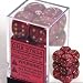 Chessex Manufacturing D6 Dice 16 mm Vortex Burgundy With Gold Numbers 27634 Set Of 12