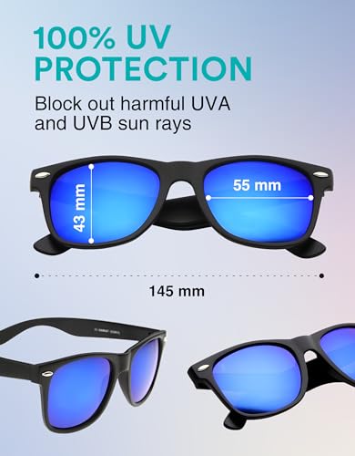 Image of zeroUV - Classic Colored Mirror Lens Square Horn Rimmed Sunglasses for Men Women